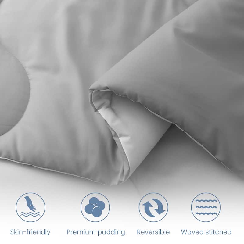 Lightweight Reversible Microfiber Down Alternative Comforter Set