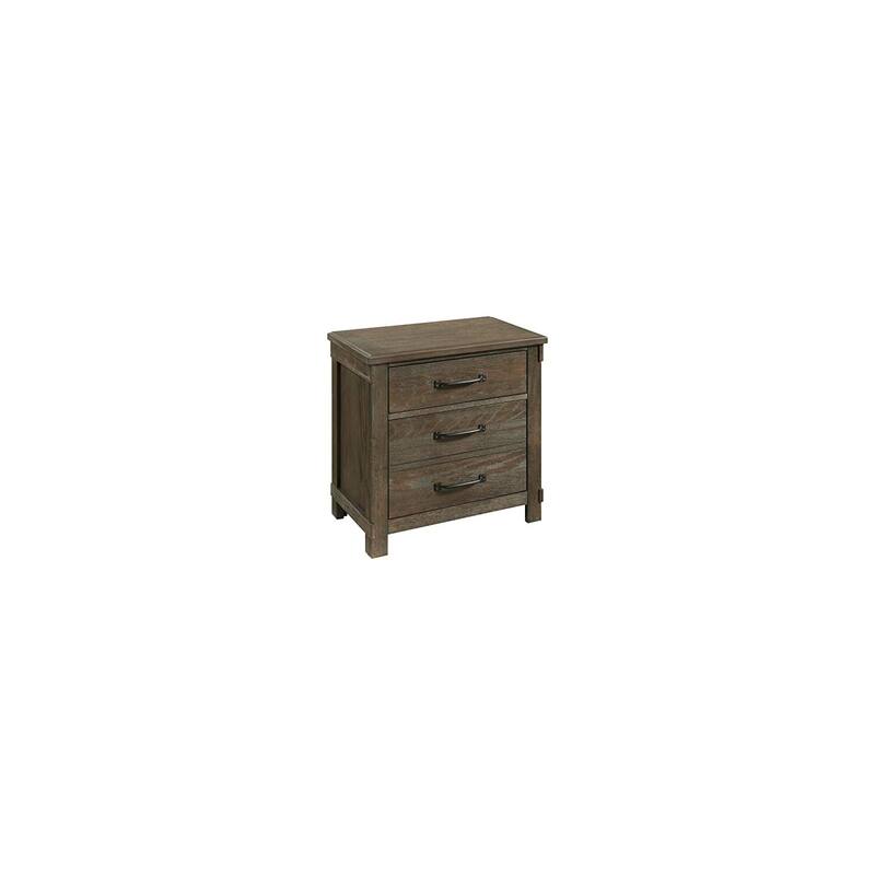 Nightstand with Brass Detailing and Felt-Lined Drawers - Modern Sustainable Mango Wood Table