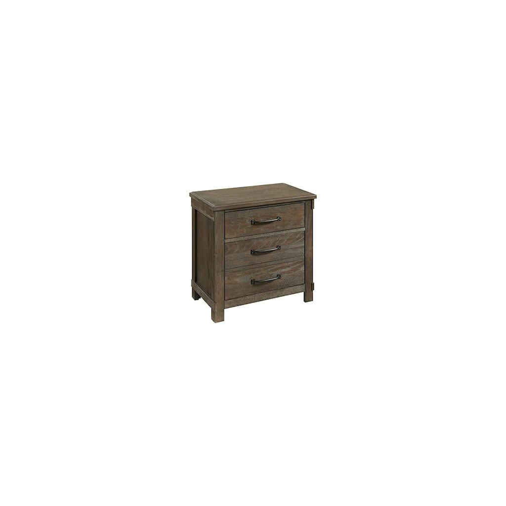 Nightstand with Brass Detailing and Felt-Lined Drawers - Modern Sustainable Mango Wood Table