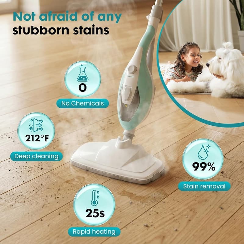 Steam Mop 10 in 1 MultiPurpose Handheld Steam Cleaner Detachable Floor Steamer