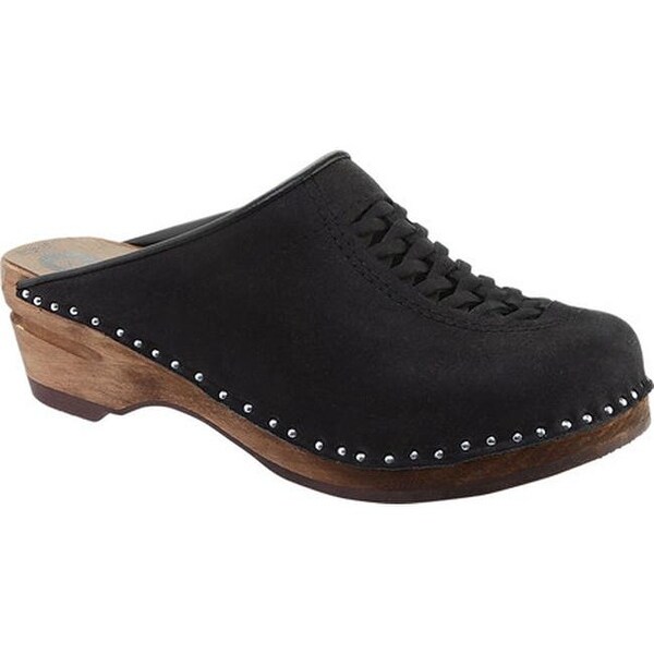 black suede clogs womens