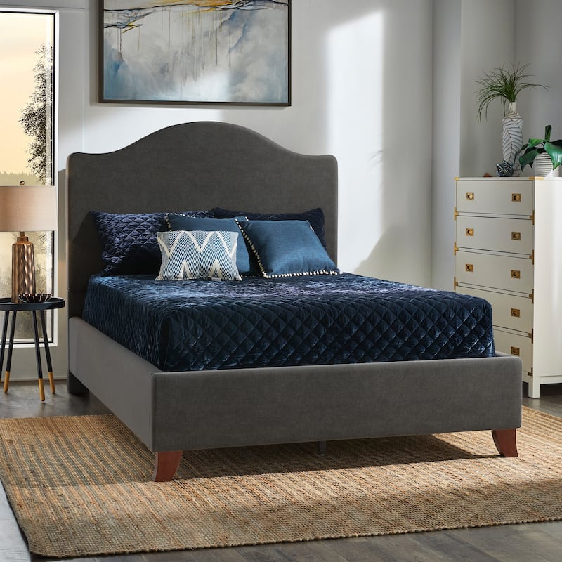 Winchester Upholstered Queen Bed with Curved Headboard by iNSPIRE Q Classic