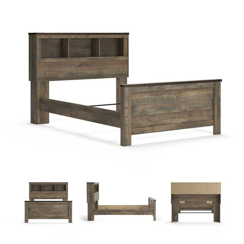 Signature Design by Ashley Trinell Brown Full Bookcase Panel Bed