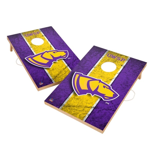 slide 2 of 5, Vintage Wisconsin Stevens Point Pointers Regulation 2x4 Cornhole Set