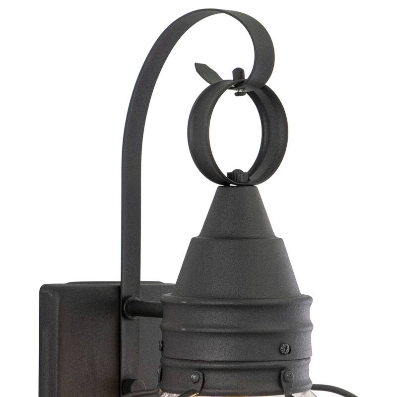 Chatham 1 Light Black Coastal Outdoor Wall Lantern Clear Glass - 8-in W x 13.5-in H x 8.5-in D