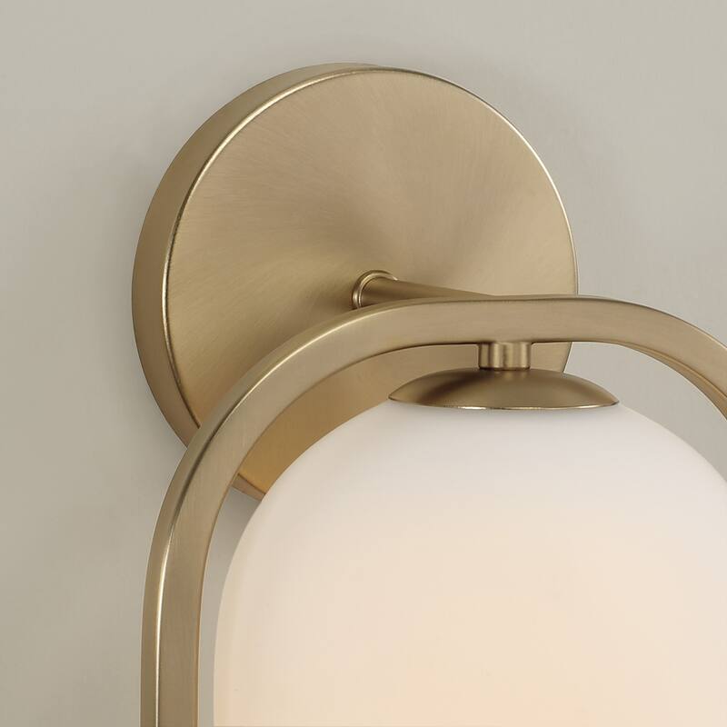 7.5" W X 14" H 1-Light Capsule Sconce with Soft White Glass - 7.75"W x 14"H x 7"E