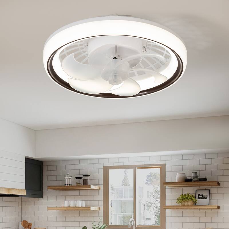 13-In Socket White LED Ceiling Fans with Lights and Remote