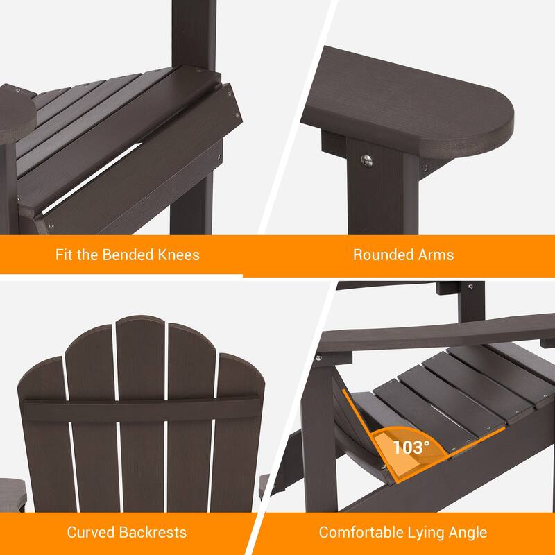 LIVOOSUN Adirondack Patio Chair Fire Pit Chair Weather Resistant