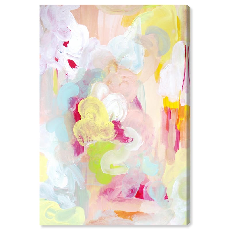 Wynwood Studio Abstract Flowers at Sunset Pink and Modern & Contemporary Wall Art Canvas Print