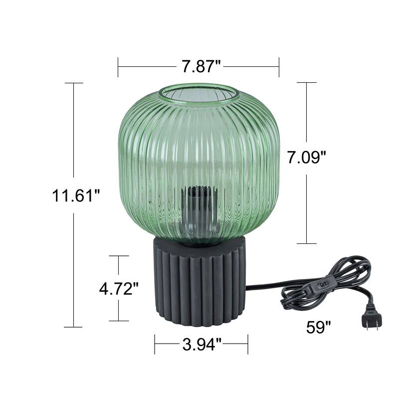 Modern & Contemporary 1-Light Green Accent Table Lamp with Glass Shape