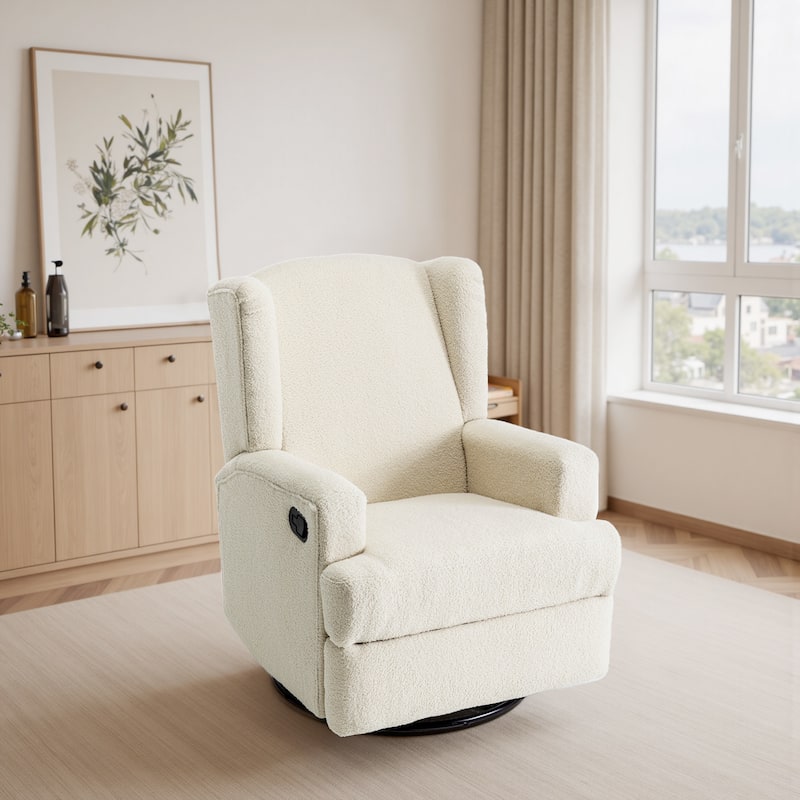 UIXE Upholstered Modern Swivel Glider Rocker Recliner
