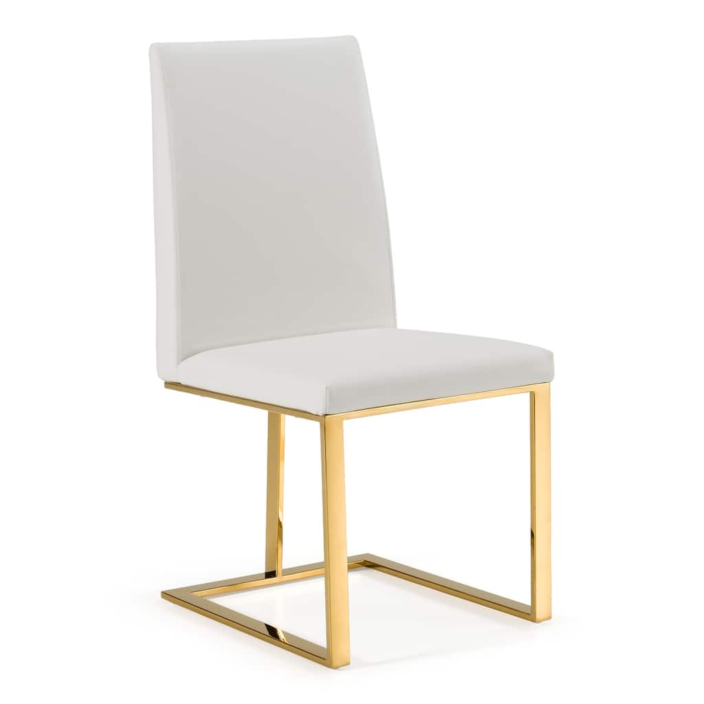 Modrest Frankie Contemporary White & Gold Dining Chair