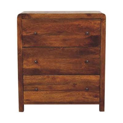 Artisan Furniture Solid Wood Aspen Chest, Brown, 3 Drawers - N/A