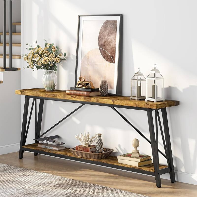 70.9" Extra Long Sofa Table Rustic Brown