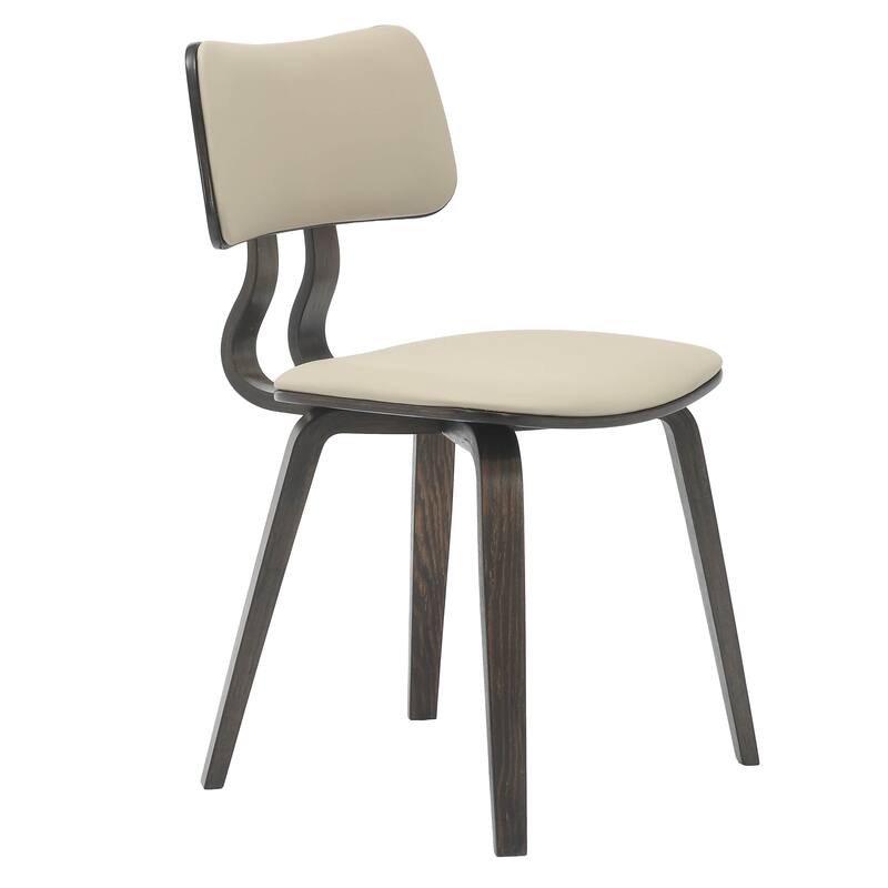 Leather Dining Chairs with Poplar Wood Frame and Open-Back Design Side Chair