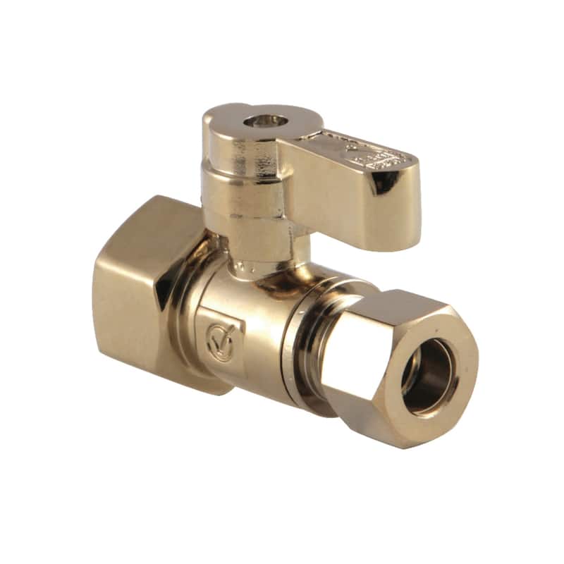 Kingston Brass 1/2" FIP X 3/8" OD Comp Straight Stop Valve - Polished Brass