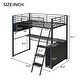preview thumbnail 21 of 22, Twin/Full Size Loft Bed with LED Light and Bulit-in Desk, Metal Gaming Loft Bedframe with 4 Storage Shelves and Ladder