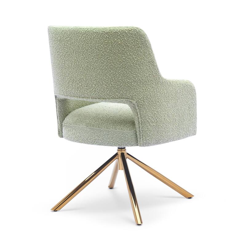 Boucle Polyester Upholstered Swivel Accent Chair - Stain Resistant