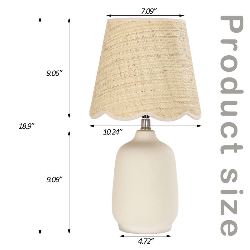 18.9" Ceramic LED Table Lamp, Living Room Lamps For End Tables
