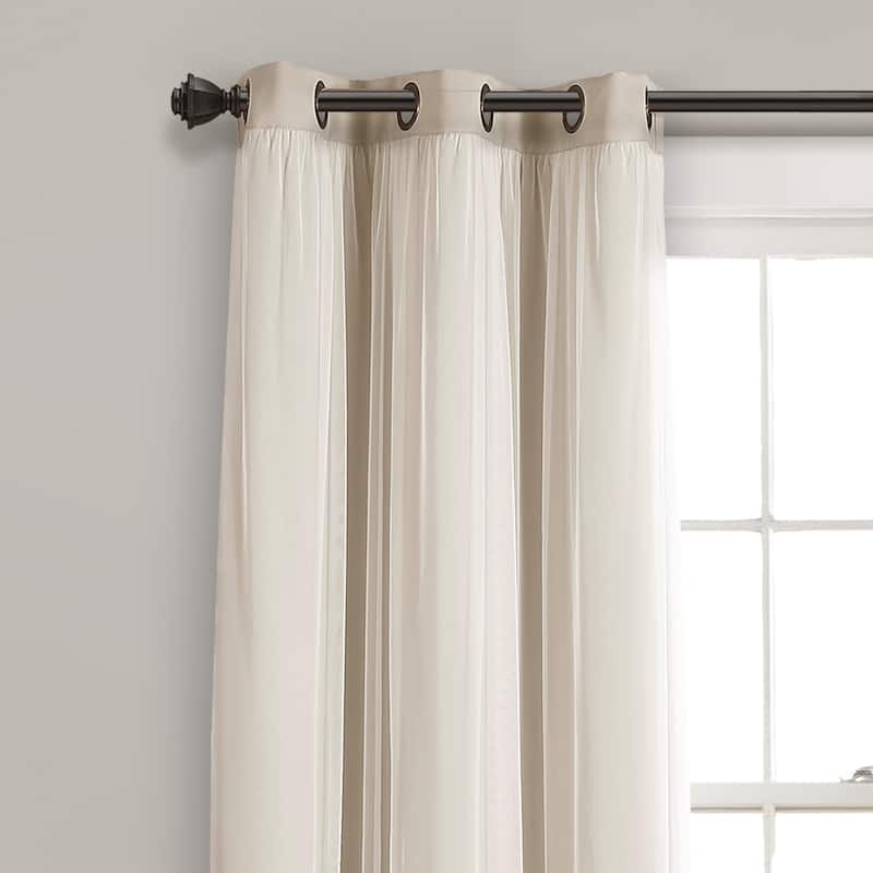 Lush Decor Grommet Sheer Panel Pair with Insulated Blackout Lining