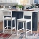 preview thumbnail 21 of 36, Linon Dahlia Wood 24-Inch Armless Counter Stool (Set of 2) White