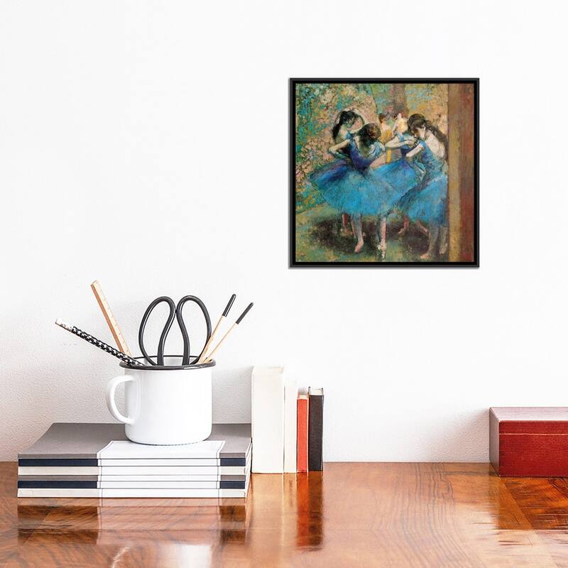 iCanvas "Dancers In Blue, 1890" by Edgar Degas Framed Canvas Print