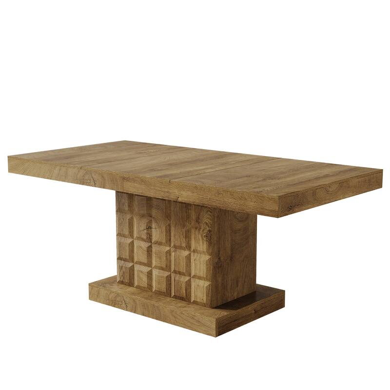 63'' Dining Table for 4-6, Farmhouse Wooden Rectangular Dinner Table