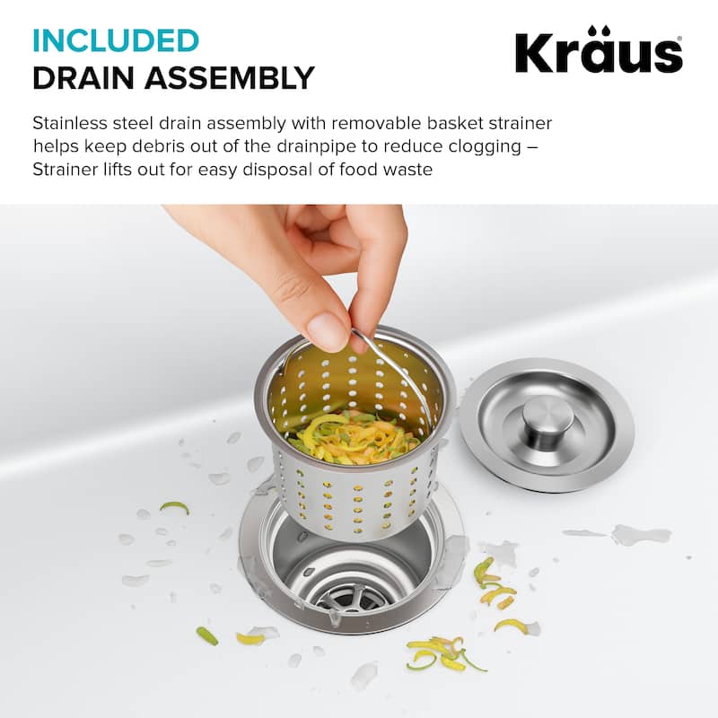 KRAUS Granite 24 inch 1-Bowl Undermount Drop-in Kitchen Sink