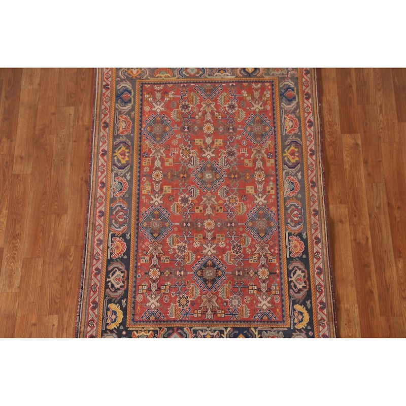 Vegetable Dye Shiraz Kashkoli Persian Antique Rug Handmade Wool Carpet - 3'5"x 5'0"