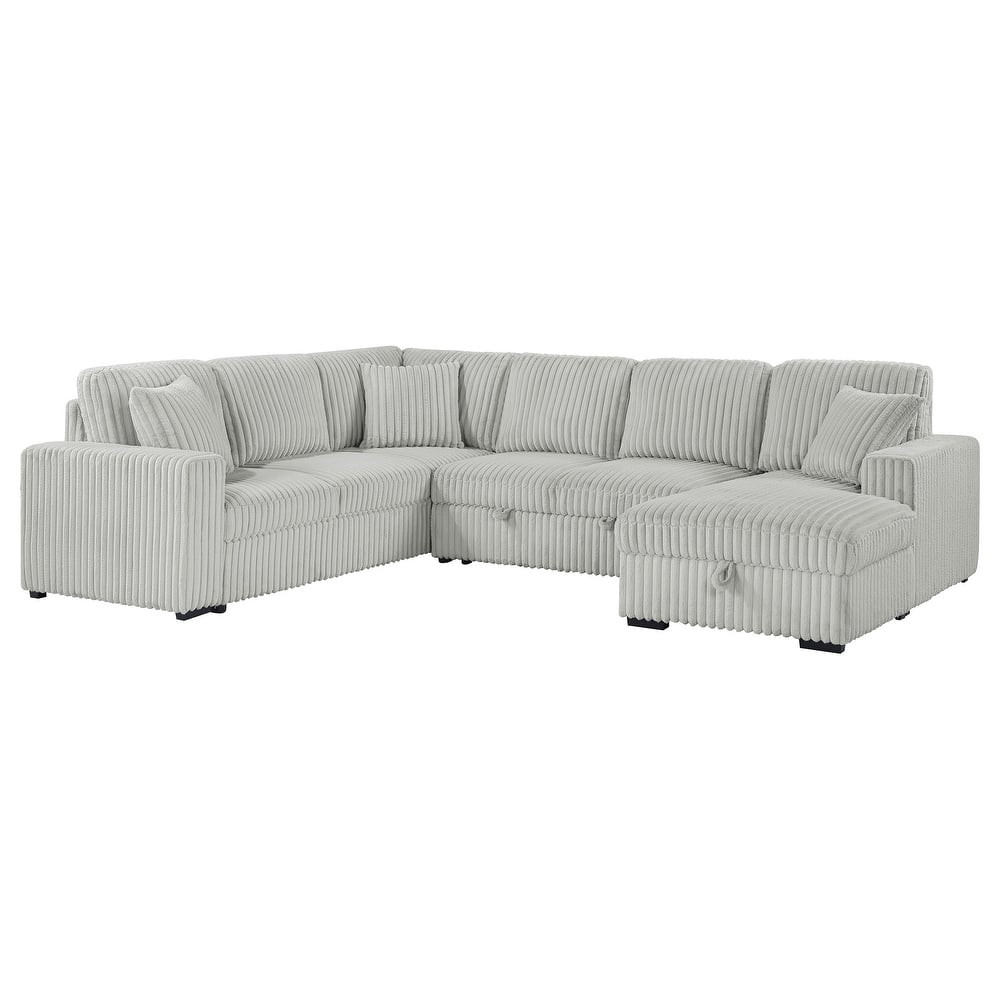 Devonshire Sleeper Sectional Sofa Storage Chaise - 122.00" x 96.75" x 39.25"