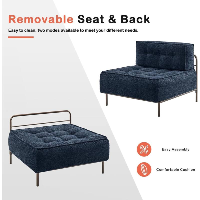 MCombo Modular Sofa Couch with Removable Cushion, 3 Seaters Accent Sofa Chair