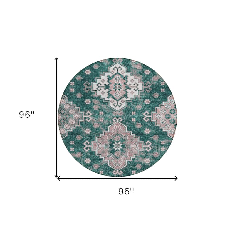 HomeRoots Medallion Traditional Rectangle Outdoor Rug