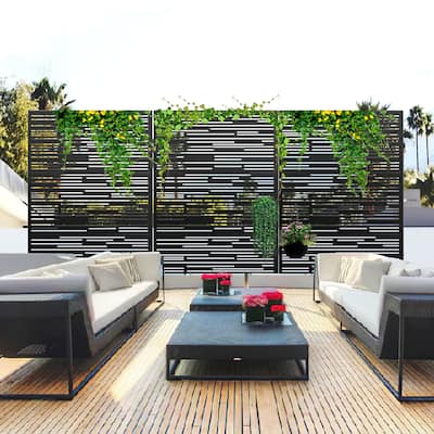 Shine Metal Privacy Screen Panel Free Standing - 72*47