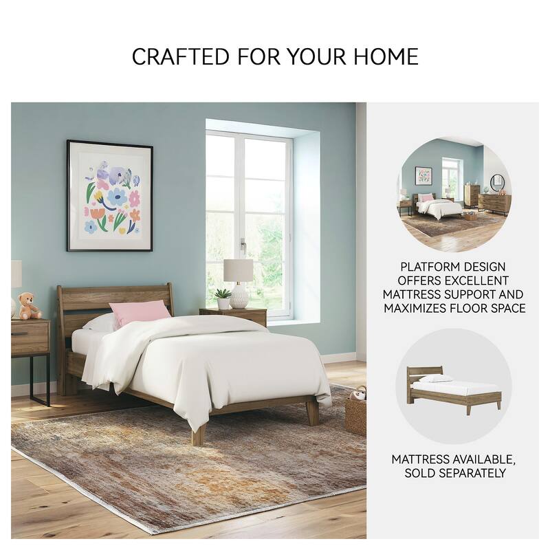 Signature Design by Ashley Deanlow Brown Platform Panel Bed