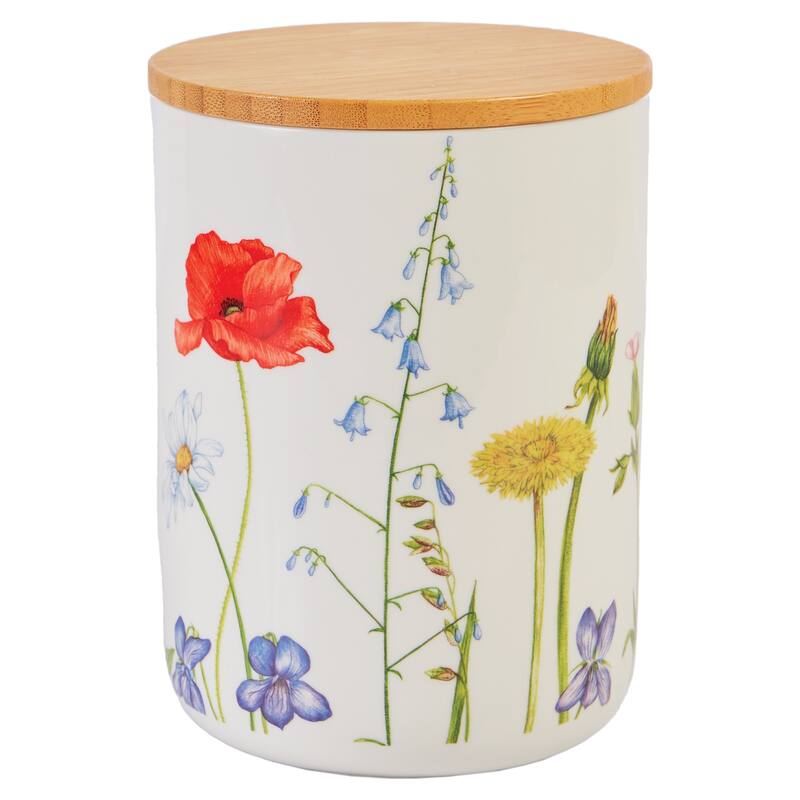 Storage Canisters With Bamboo Lids 2 Piece Set Wildflower - 12