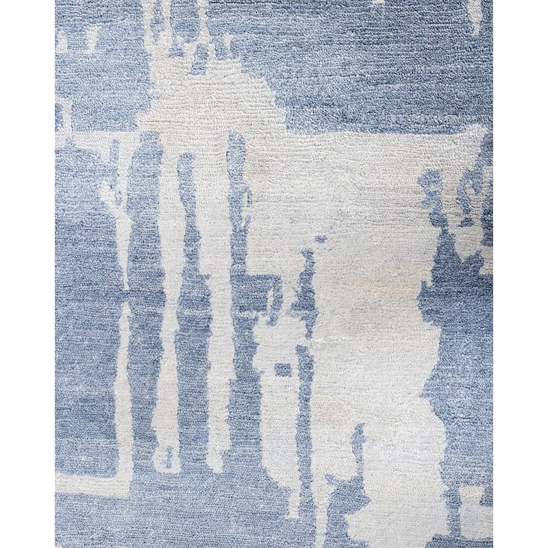 Modern One-of-a-Kind Hand-Knotted Area Rug - Gray, 9' 1" x 12' 2" - 9' 1" x 12' 2"