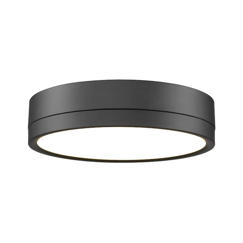 Z-Lite 1006F12-LED Algar 12" Wide LED Flush Mount Drum Ceiling Fixture - Matte Black