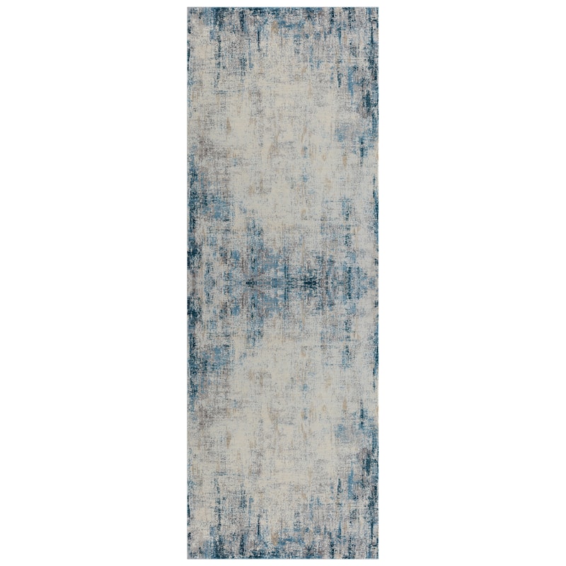 Sevita Gray/Blue Abstract Area Rug