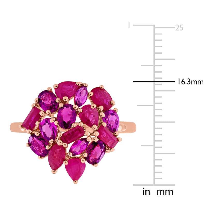 Miadora Multi-Shape Gemstone Cluster Ring Sterling Silver