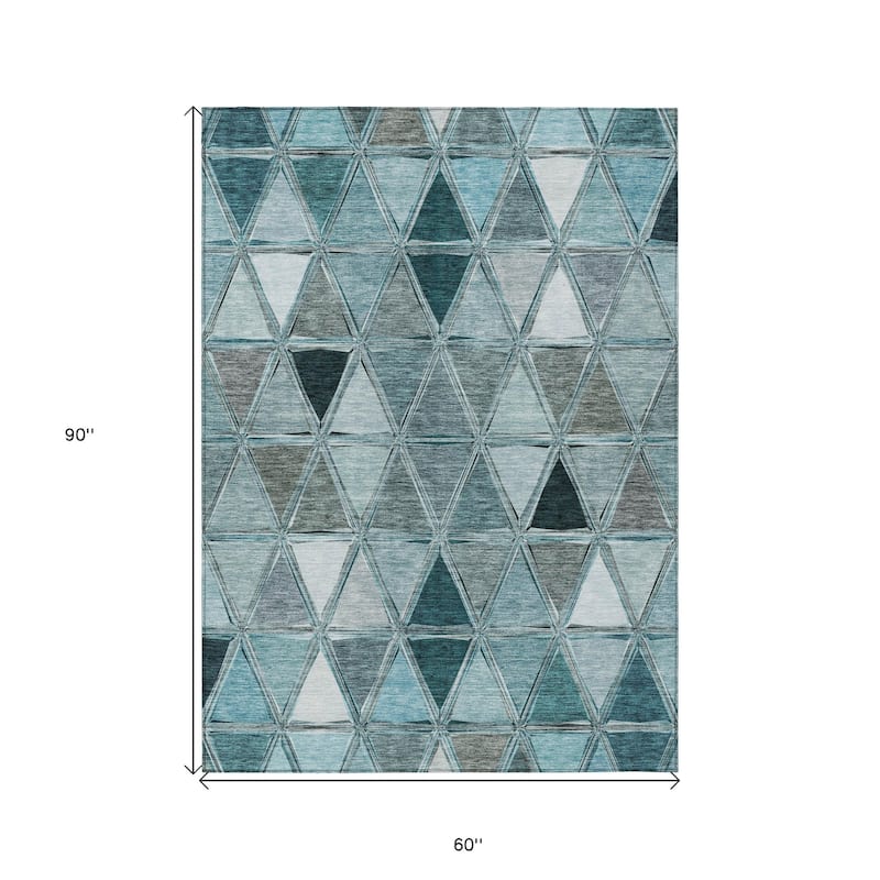 HomeRoots Geometric Transitional Rectangle Outdoor Rug