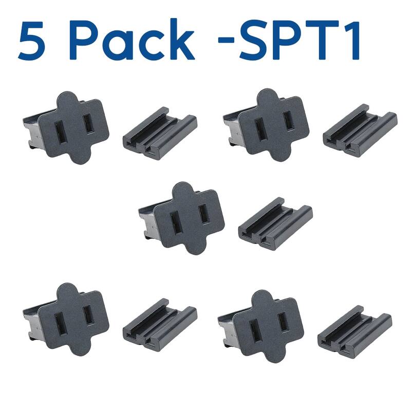 SPT1 Female Plug, Snap On Vampire Plugs, Black, Polarized, 8 AMP, 5 Pack - Medium