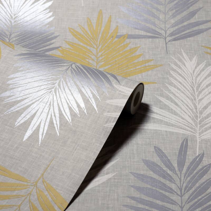 Arthouse Willis Mustard Palm Frond Wallpaper