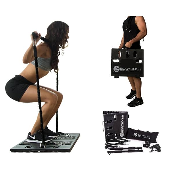 BodyBoss Full Portable Home Gym Workout Package Bed Bath