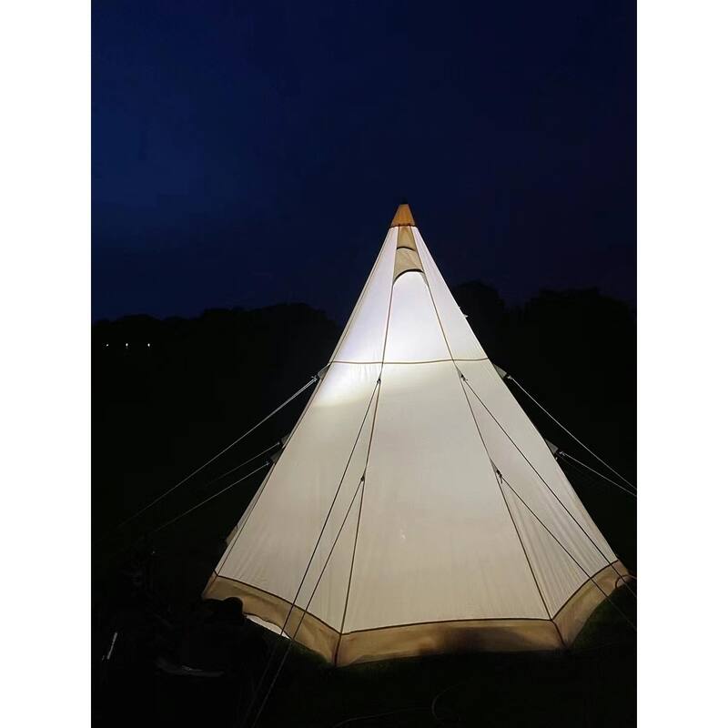 Bell Tent 4 Season 9.85ft Glamping Tent, Hot Tent,Ideal for Family Camping, Hiking,Canvas Tent with Aluminum Pole