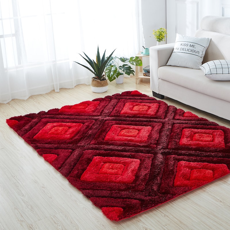 Mateos Collection Red Area Rug