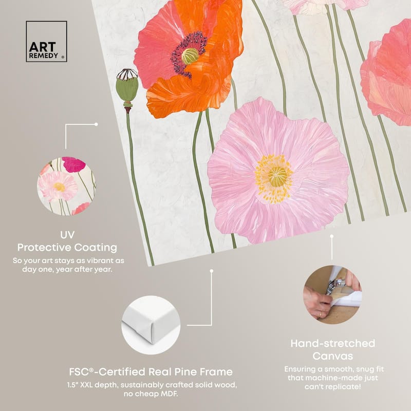 Sunset Poppy Chorus II Canvas by Art Remedy, Gallery Wrapped