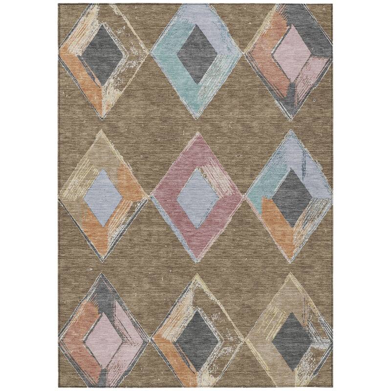 HomeRoots Geometric Transitional Rectangle Outdoor Rug