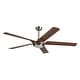 preview thumbnail 15 of 13, 65" Brushed Nickel Modern 5-Blade LED Ceiling Fan with Light and Remote