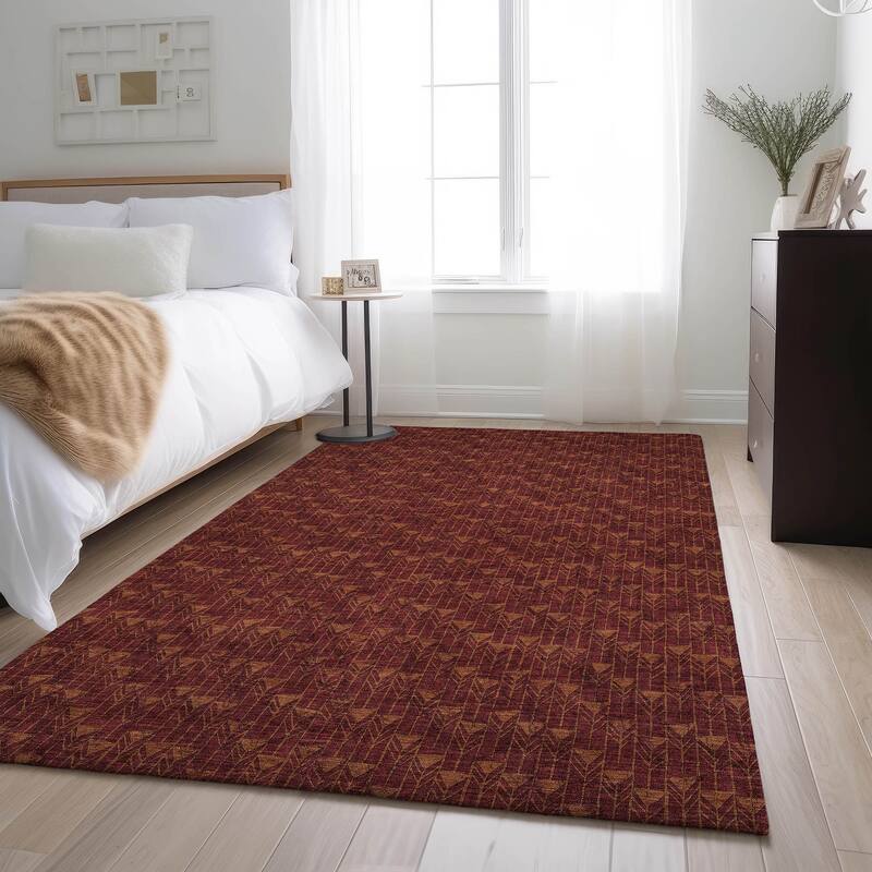 Premium Washable Super Soft Boho Moroccan Modern Mayfield Rug - Burgundy - 5' x 7' 6" - Rectangle