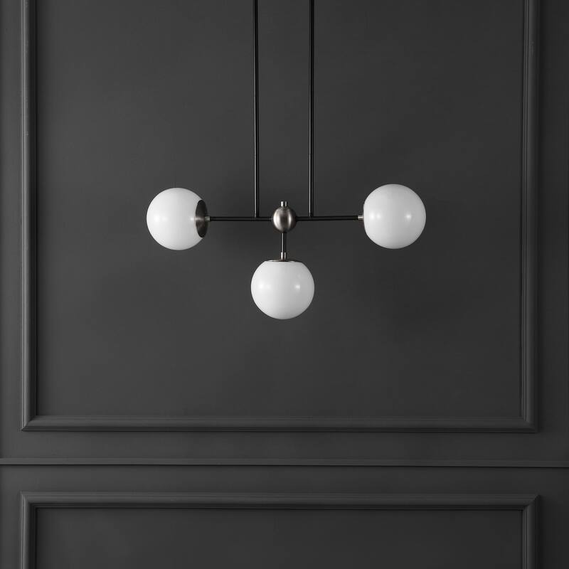 SAFAVIEH Lighting Anastazie 3-Light Adjustable Pendant Chandelier (LED Bulbs Included) - 29.5 x 6.5 x 20-50